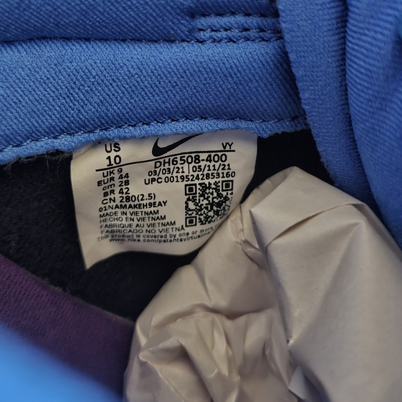 Nike Dunk Low Undefeated 5 On It Vs AF1 Blue-purple #DH6508-400 Men Size 10 - Picture 6 of 11